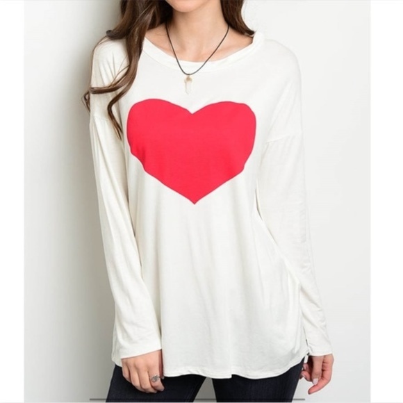 Tops - White Heart Top